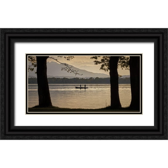 Allen, Kimberly 14x9 Black Ornate Wood Framed with Double Matting Museum Art Print Titled - Out Fishing v2