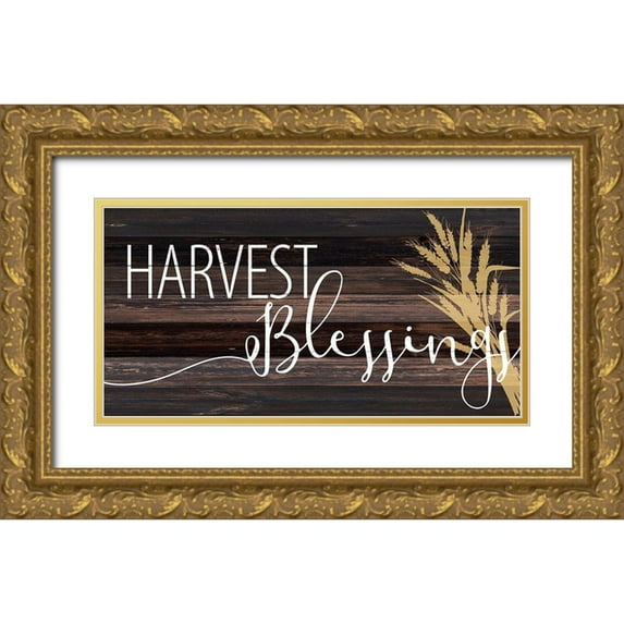Allen, Kimberly 14x9 Gold Ornate Wood Framed with Double Matting Museum Art Print Titled - Harvest Blessings