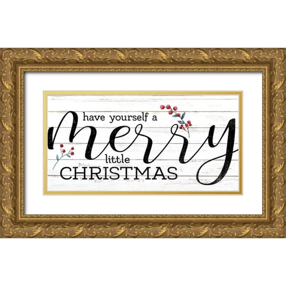 Allen, Kimberly 14x9 Gold Ornate Wood Framed with Double Matting Museum Art Print Titled - Have Yourself A Merry