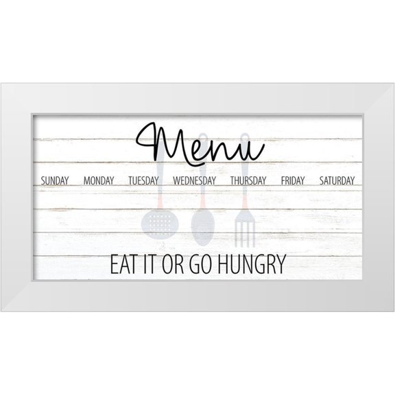 Allen, Kimberly 14x9 White Modern Wood Framed Museum Art Print Titled - Menu