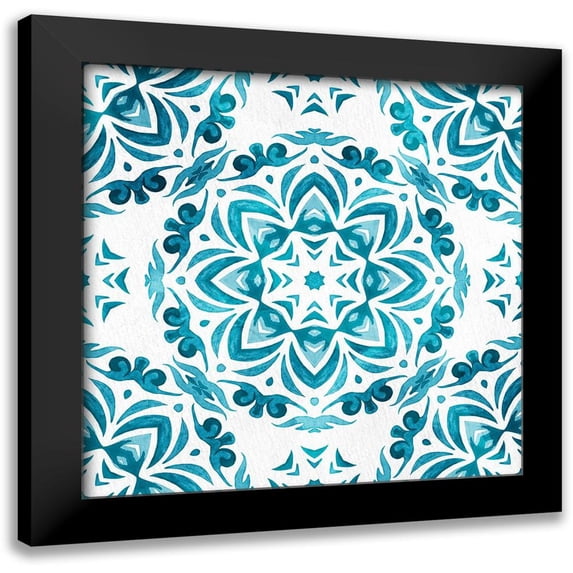 Allen, Kimberly 15x15 Black Modern Framed Museum Art Print Titled - Blue Hue Tile 2