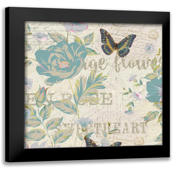 Allen, Kimberly 15x15 Black Modern Framed Museum Art Print Titled - Carte Postal Floral 1