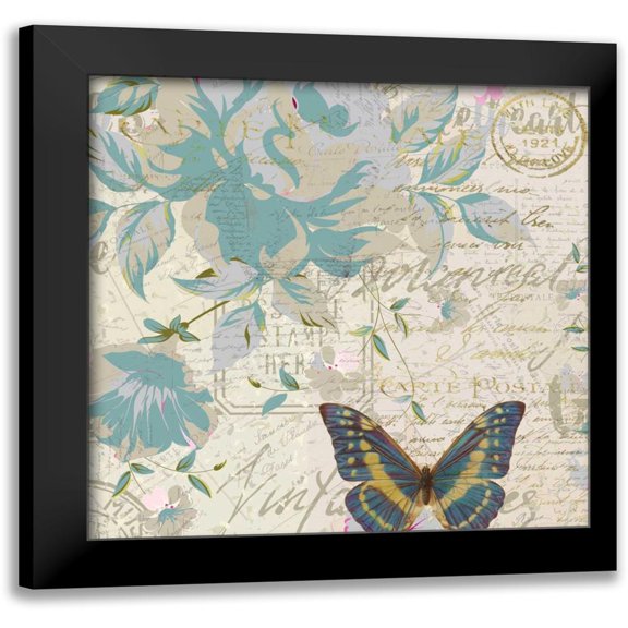 Allen, Kimberly 15x15 Black Modern Framed Museum Art Print Titled - Carte Postal Floral 2