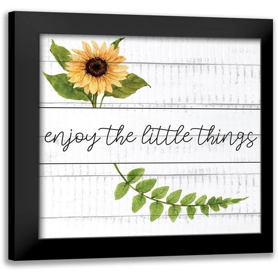 Allen, Kimberly 15x15 Black Modern Framed Museum Art Print Titled - Enjoy The Little Things Sunflowers