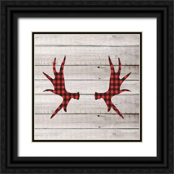Allen, Kimberly 15x15 Black Ornate Wood Framed with Double Matting Museum Art Print Titled - Antlers 1