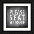 thumbnail image 1 of Allen, Kimberly 15x15 Black Ornate Wood Framed with Double Matting Museum Art Print Titled - Bathroom Chalkboard 1, 1 of 4