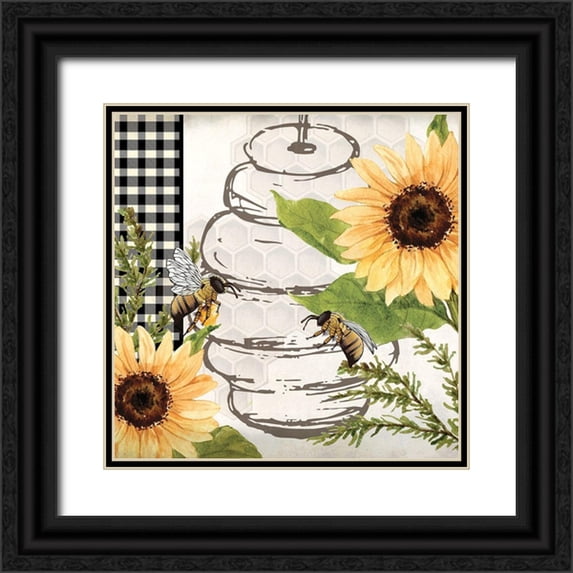 Allen, Kimberly 15x15 Black Ornate Wood Framed with Double Matting Museum Art Print Titled - Bee Keeper 1