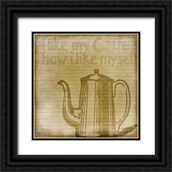 Allen, Kimberly 15x15 Black Ornate Wood Framed with Double Matting Museum Art Print Titled - Coffee 2