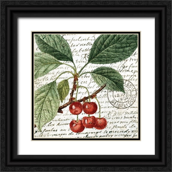 Allen, Kimberly 15x15 Black Ornate Wood Framed with Double Matting Museum Art Print Titled - Fruit Picking 1