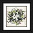 thumbnail image 1 of Allen, Kimberly 15x15 Black Ornate Wood Framed with Double Matting Museum Art Print Titled - Merry Christmas Wreath, 1 of 4