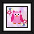 thumbnail image 1 of Allen, Kimberly 15x15 Black Ornate Wood Framed with Double Matting Museum Art Print Titled - Retro Owl 1, 1 of 4
