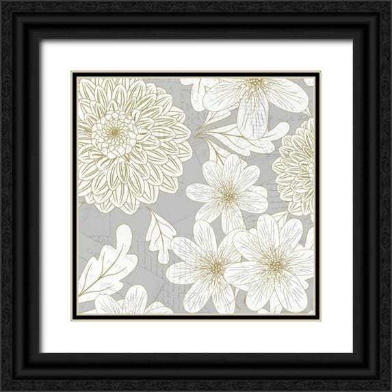 Allen, Kimberly 15x15 Black Ornate Wood Framed with Double Matting Museum Art Print Titled - Simply Grey 3