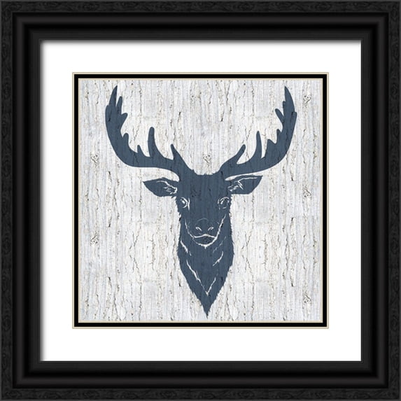 Allen, Kimberly 15x15 Black Ornate Wood Framed with Double Matting Museum Art Print Titled - Stag