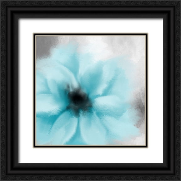 Allen, Kimberly 15x15 Black Ornate Wood Framed with Double Matting Museum Art Print Titled - Teal Dreams 1