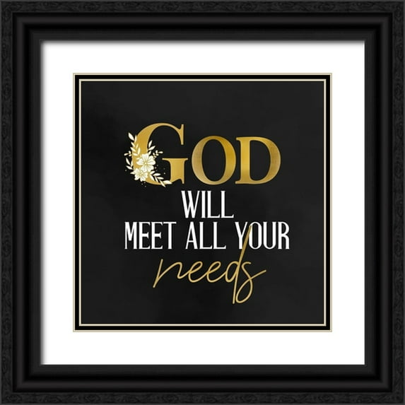 Allen, Kimberly 15x15 Black Ornate Wood Framed with Double Matting Museum Art Print Titled - Your Needs 1