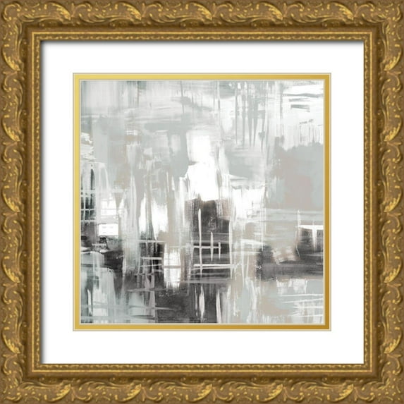 Allen, Kimberly 15x15 Gold Ornate Wood Framed with Double Matting Museum Art Print Titled - Abstract Space 1