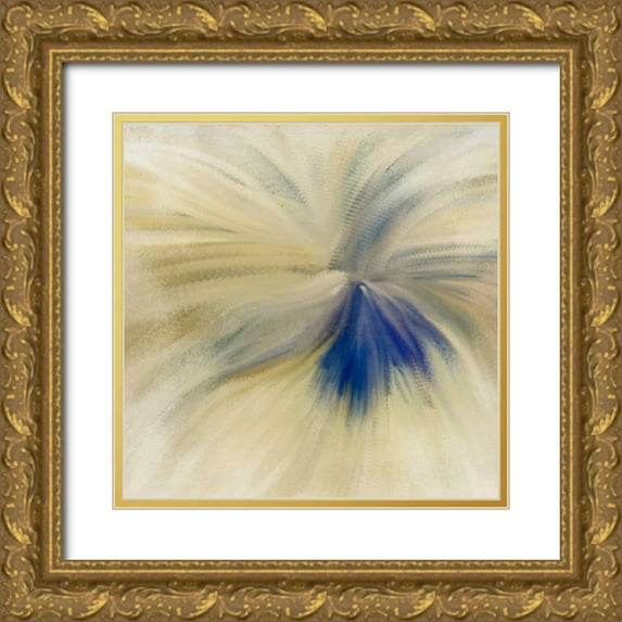 Allen, Kimberly 15x15 Gold Ornate Wood Framed with Double Matting Museum Art Print Titled - Blue Bloom