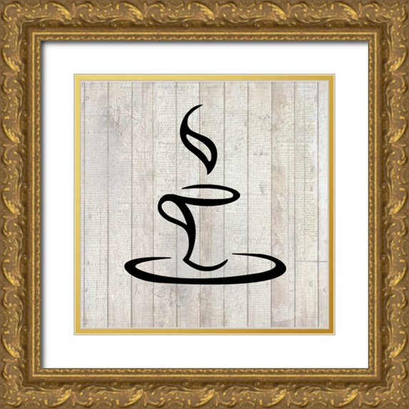 Allen, Kimberly 15x15 Gold Ornate Wood Framed with Double Matting Museum Art Print Titled - Cup of Coffee 2