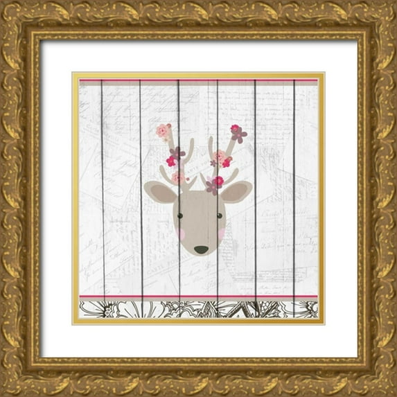 Allen, Kimberly 15x15 Gold Ornate Wood Framed with Double Matting Museum Art Print Titled - Forest Walk 3