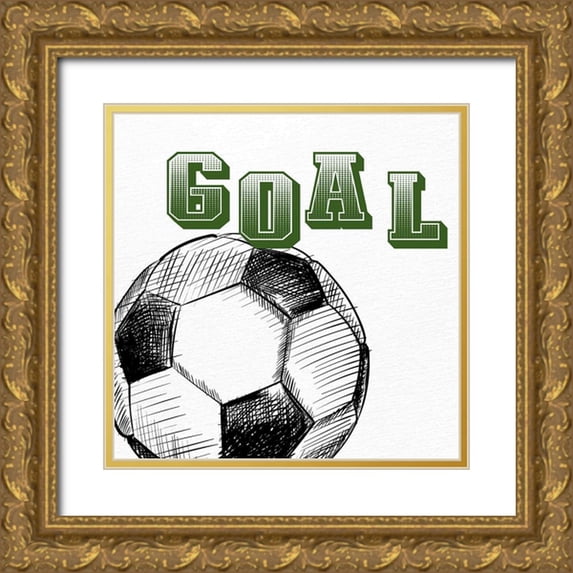 Allen, Kimberly 15x15 Gold Ornate Wood Framed with Double Matting Museum Art Print Titled - Goal