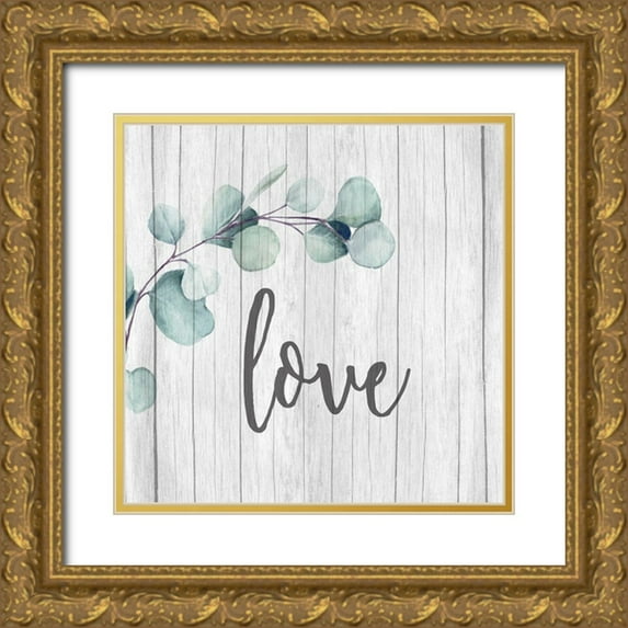 Allen, Kimberly 15x15 Gold Ornate Wood Framed with Double Matting Museum Art Print Titled - Love Faith Family 1