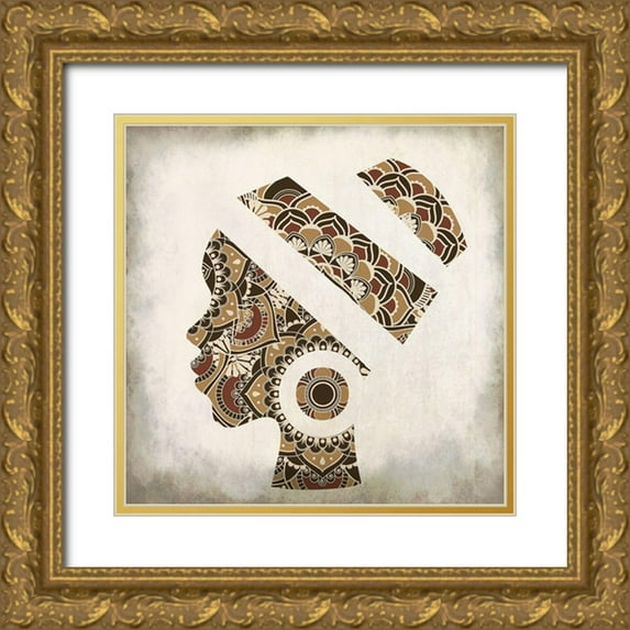 Allen, Kimberly 15x15 Gold Ornate Wood Framed with Double Matting Museum Art Print Titled - Mandala Silhouette