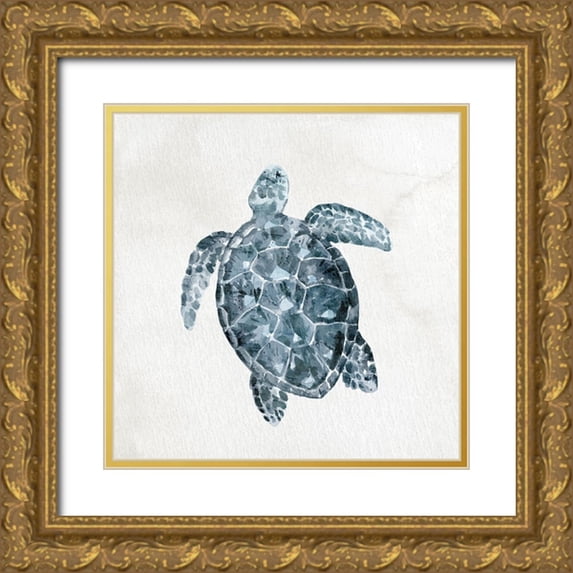 Allen, Kimberly 15x15 Gold Ornate Wood Framed with Double Matting Museum Art Print Titled - Ocean Life 2