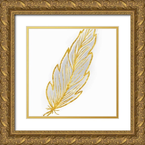 Allen, Kimberly 15x15 Gold Ornate Wood Framed with Double Matting Museum Art Print Titled - Phoenix Feather 3