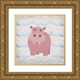 thumbnail image 1 of Allen, Kimberly 15x15 Gold Ornate Wood Framed with Double Matting Museum Art Print Titled - Pink Hippo Time, 1 of 4