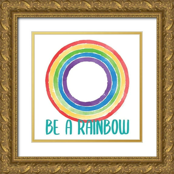 Allen, Kimberly 15x15 Gold Ornate Wood Framed with Double Matting Museum Art Print Titled - Rainbow Brave 2