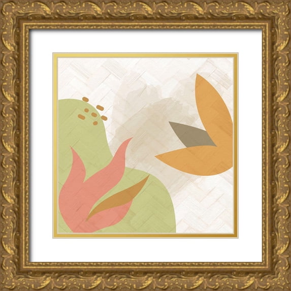 Allen, Kimberly 15x15 Gold Ornate Wood Framed with Double Matting Museum Art Print Titled - Rattan Organic 1