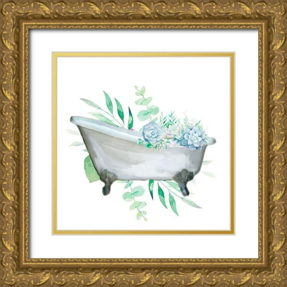 Allen, Kimberly 15x15 Gold Ornate Wood Framed with Double Matting Museum Art Print Titled - Recharge 2
