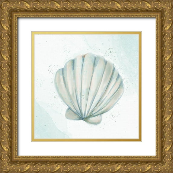 Allen, Kimberly 15x15 Gold Ornate Wood Framed with Double Matting Museum Art Print Titled - Seashore Shell 2