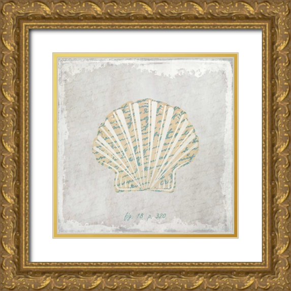 Allen, Kimberly 15x15 Gold Ornate Wood Framed with Double Matting Museum Art Print Titled - Stone Shell 2