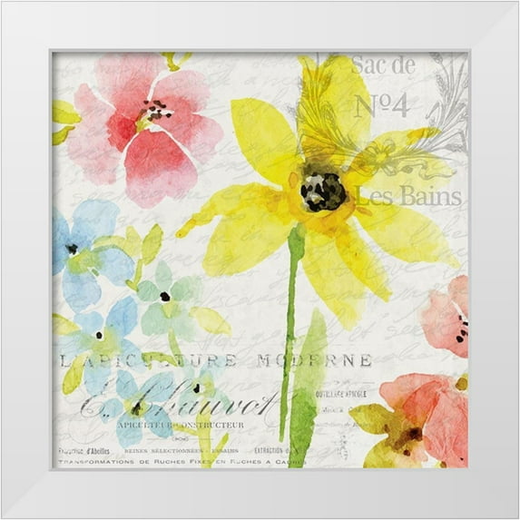 Allen, Kimberly 15x15 White Modern Wood Framed Museum Art Print Titled - French Floral 1