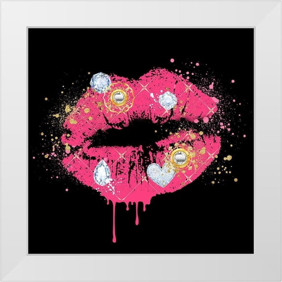 Allen, Kimberly 15x15 White Modern Wood Framed Museum Art Print Titled - Girl Boss Lips 1