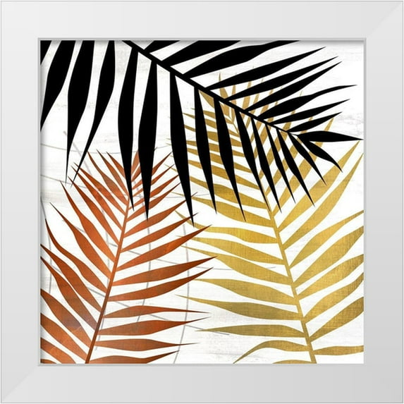 Allen, Kimberly 15x15 White Modern Wood Framed Museum Art Print Titled - Mettalic Palms 1