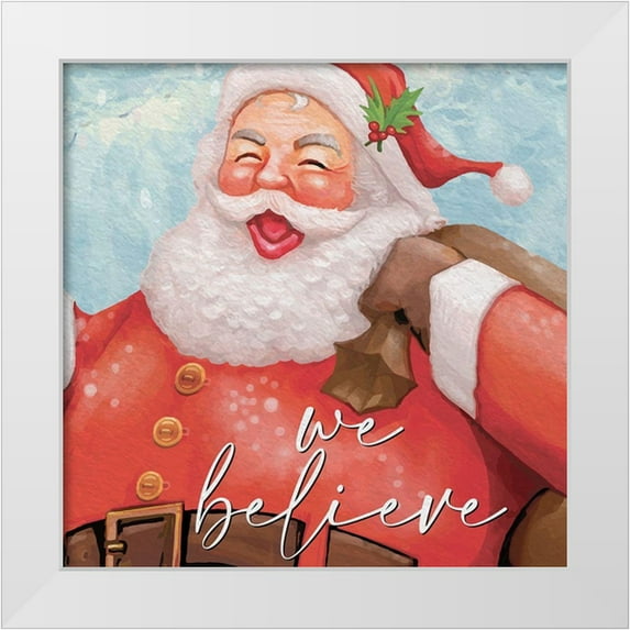 Allen, Kimberly 15x15 White Modern Wood Framed Museum Art Print Titled - We Believe Santa