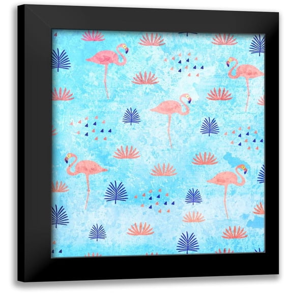 Allen, Kimberly 15x17 Black Modern Framed Museum Art Print Titled - Flamingo Dance