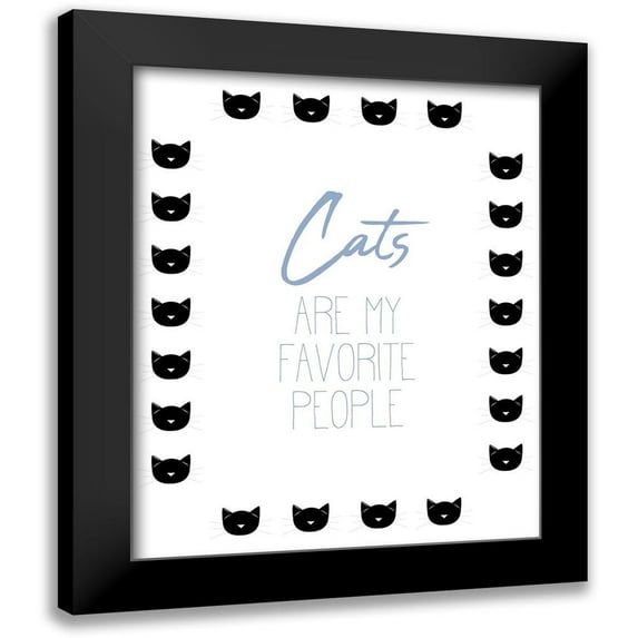 Allen, Kimberly 15x18 Black Modern Framed Museum Art Print Titled - Cats Are My Favorite V2