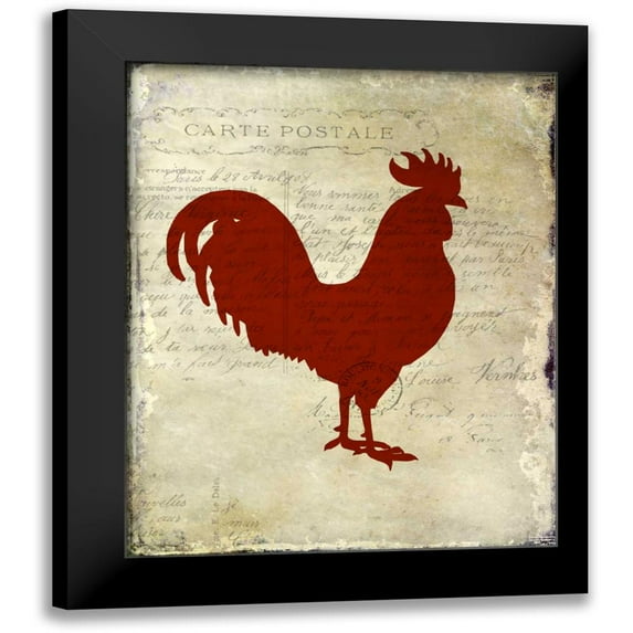 Allen, Kimberly 15x18 Black Modern Framed Museum Art Print Titled - Rooster Silhouette 1