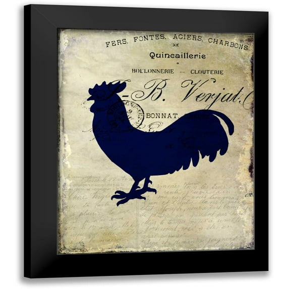 Allen, Kimberly 15x18 Black Modern Framed Museum Art Print Titled - Rooster Silhouette 2