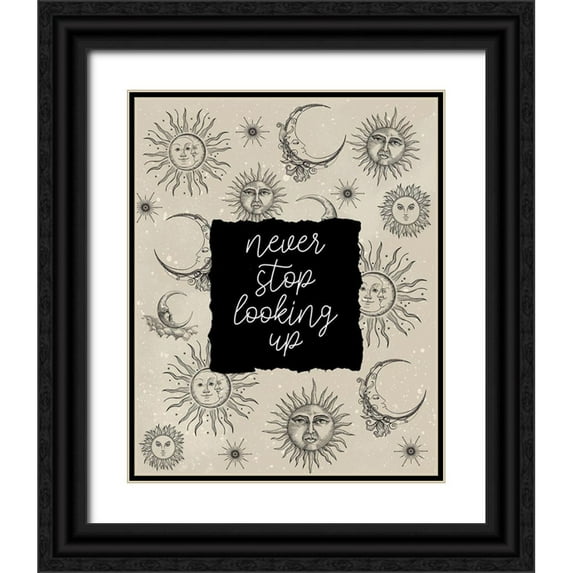 Allen, Kimberly 15x18 Black Ornate Wood Framed with Double Matting Museum Art Print Titled - Moon and Sun V2
