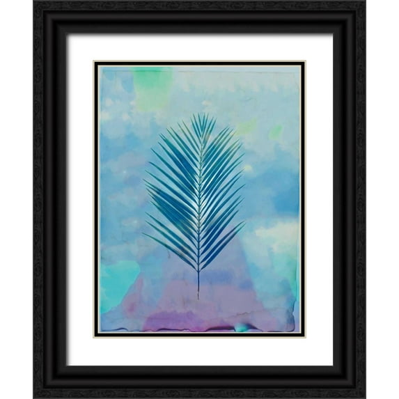 Allen, Kimberly 15x18 Black Ornate Wood Framed with Double Matting Museum Art Print Titled - Palm Leaves 4