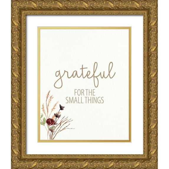 Allen, Kimberly 15x18 Gold Ornate Wood Framed with Double Matting Museum Art Print Titled - Grateful For Everything 1