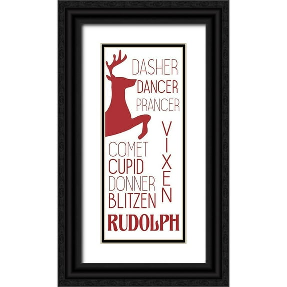 Allen, Kimberly 15x32 Black Ornate Wood Framed with Double Matting Museum Art Print Titled - Rudolph