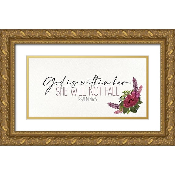 Allen, Kimberly 18x11 Gold Ornate Wood Framed with Double Matting Museum Art Print Titled - She Will Not Fall