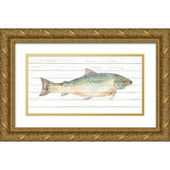 Allen, Kimberly 18x11 Gold Ornate Wood Framed with Double Matting Museum Art Print Titled - Trout 2