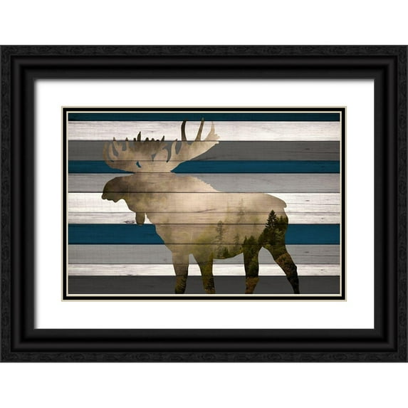 Allen, Kimberly 18x13 Black Ornate Wood Framed with Double Matting Museum Art Print Titled - Moose Mountain Range
