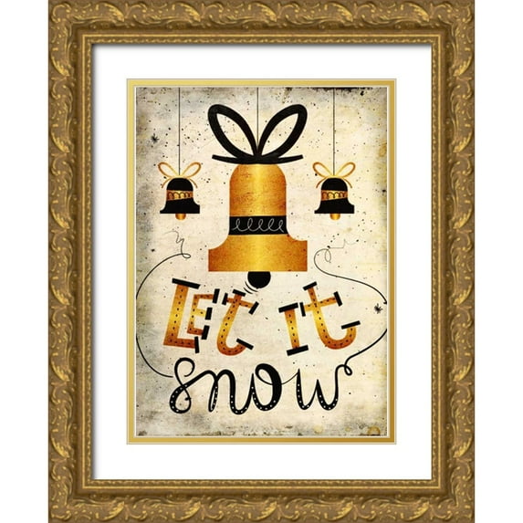 Allen, Kimberly 18x24 Gold Ornate Wood Framed with Double Matting Museum Art Print Titled - Let it Snow